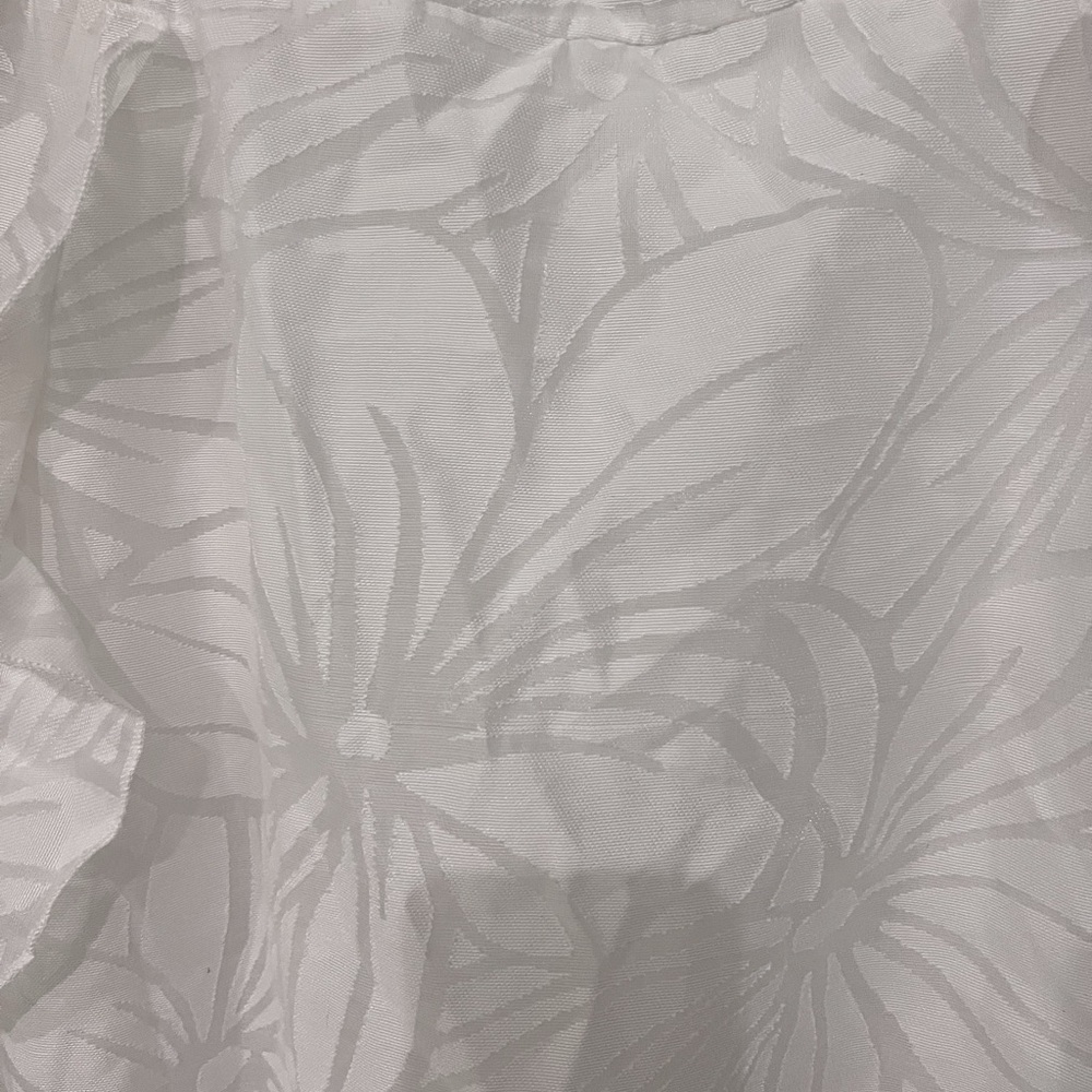 White Mesh Floral Outline Semi Sheer Ruffle Hem MINI Dress XL - Picture 2 of 2
